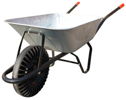 Stavebn� f�rik pln� koleso 80L pozinkovan� korba