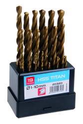 Vrt�ky do kovu HSS TiN 1-10mm 19ks stojan