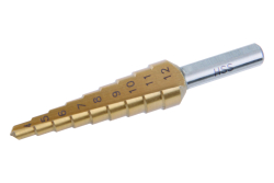 Stup�ov� vrt�k HSS TiN 4-12mm 8 stup�ov