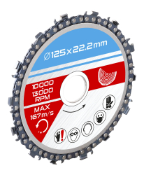 Rezn� kot�� do dreva, re�azov�, 125�22,2 mm