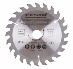 P�lov� kot�� do dreva TCT 140x2,8x20mm 24 zubov
