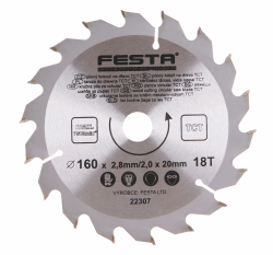 P�lov� kot�� do dreva TCT 160x2,8x20mm 18 zubov