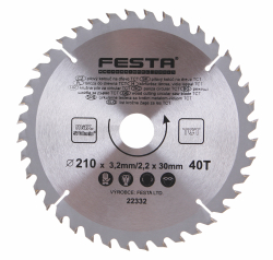 P�lov� kot�� do dreva TCT 210x3,2x30mm 40 zubov