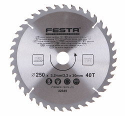 P�lov� kot�� do dreva TCT 250x3,2x30mm 40 zubov