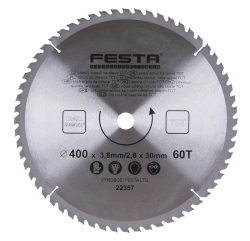 P�lov� kot�� do dreva TCT 400x3,8x30mm 60 zubov